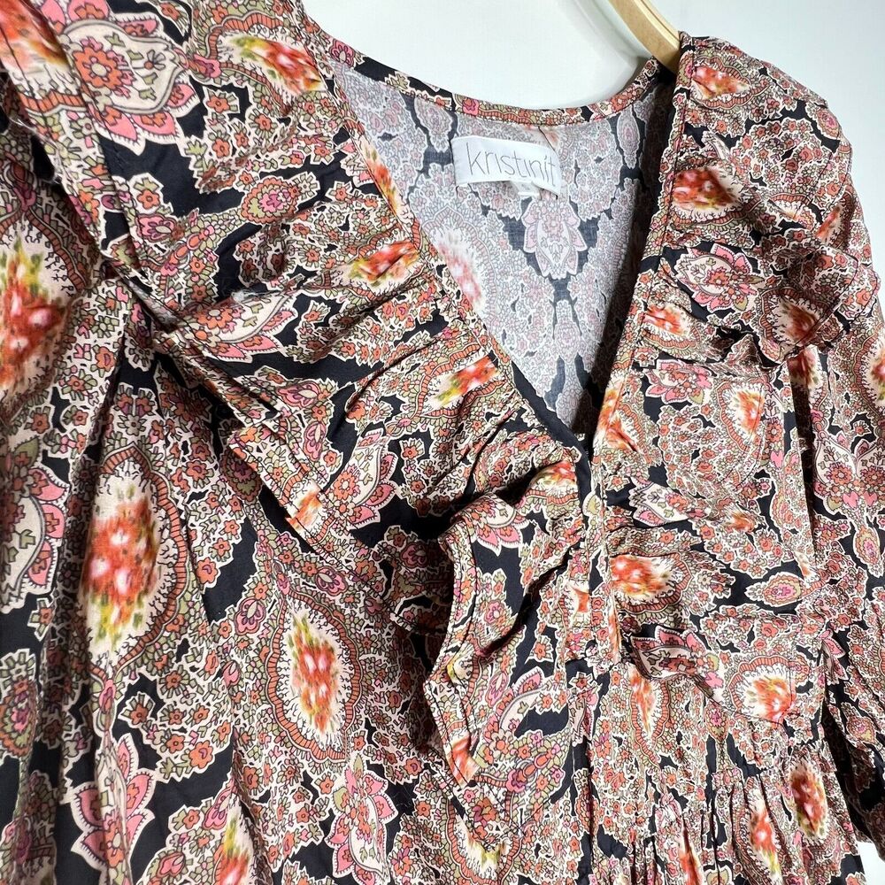 Anthropologie Kristinit Floral Maxi Dress Size Small Tiered - Picture 9 of 13